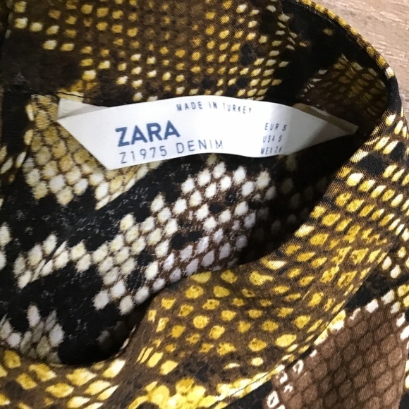Nwot Zara Dress Snakeskin Long Sleeve Belted Animal Print Brown Black … - Picture 14 of 16